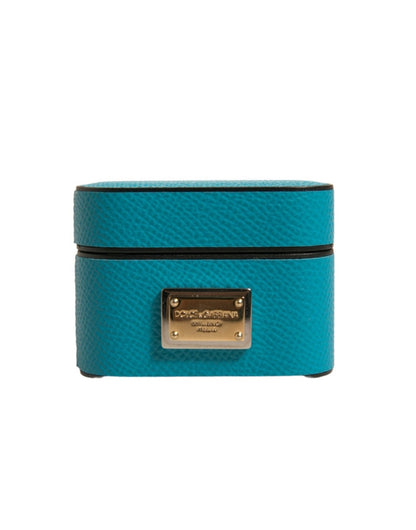 Dolce & Gabbana Green Leather Metal Logo Plaque Holder Airpods Case – par Dolce & Gabbana | Disponible sur Sandy Store ByNet