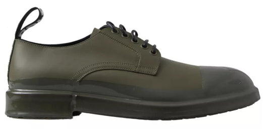 Dolce & Gabbana Green Leather Rubber Sole Dress Shoes - Sandy Store ByNet