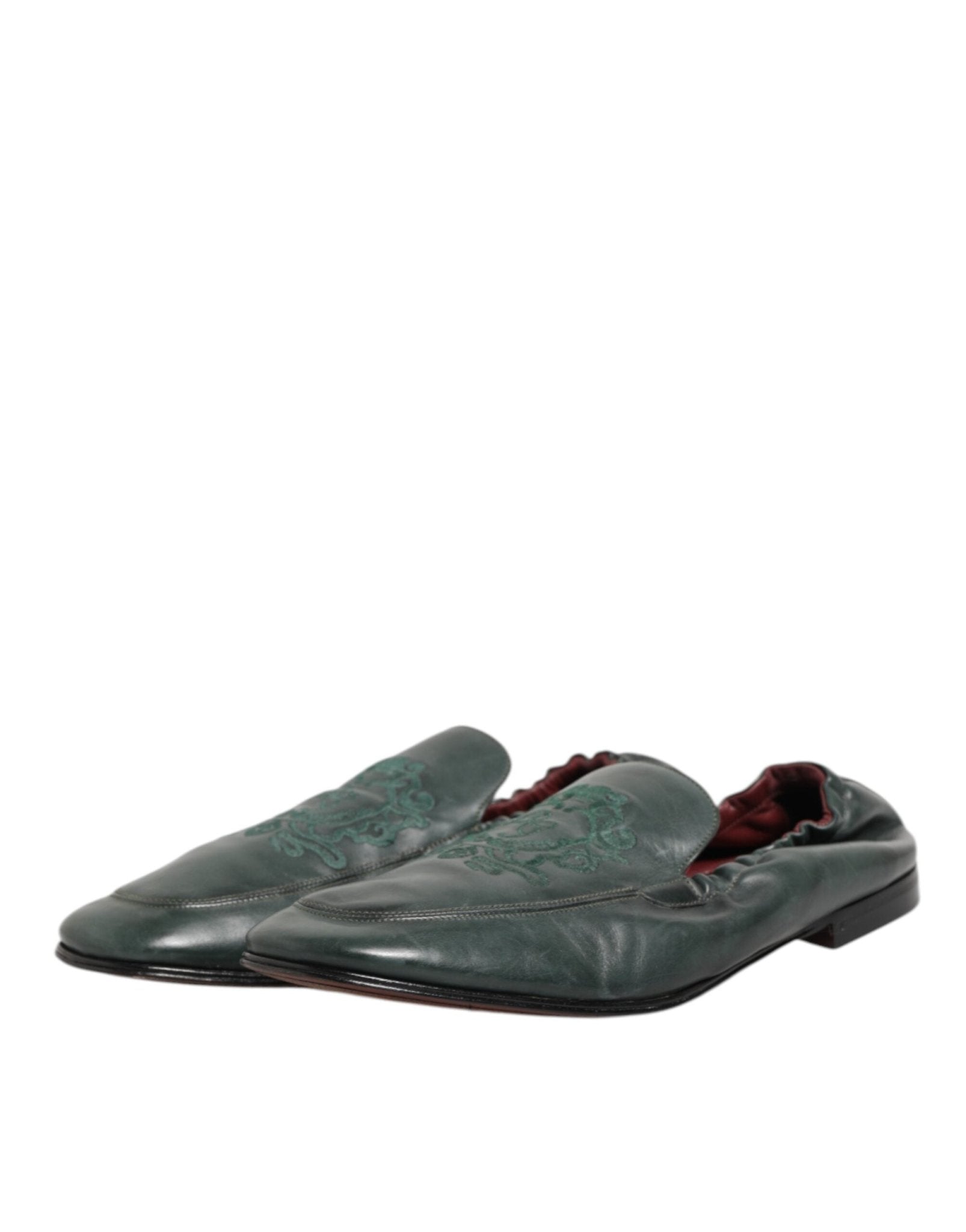 Dolce & Gabbana Green Leather Slip On Men Flat Loafers Shoes – EU44/US11 par Dolce & Gabbana | Disponible sur Sandy Store ByNet