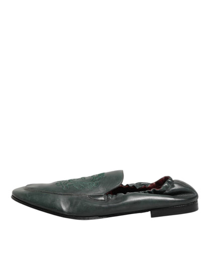Dolce & Gabbana Green Leather Slip On Men Flat Loafers Shoes – EU44/US11 par Dolce & Gabbana | Disponible sur Sandy Store ByNet