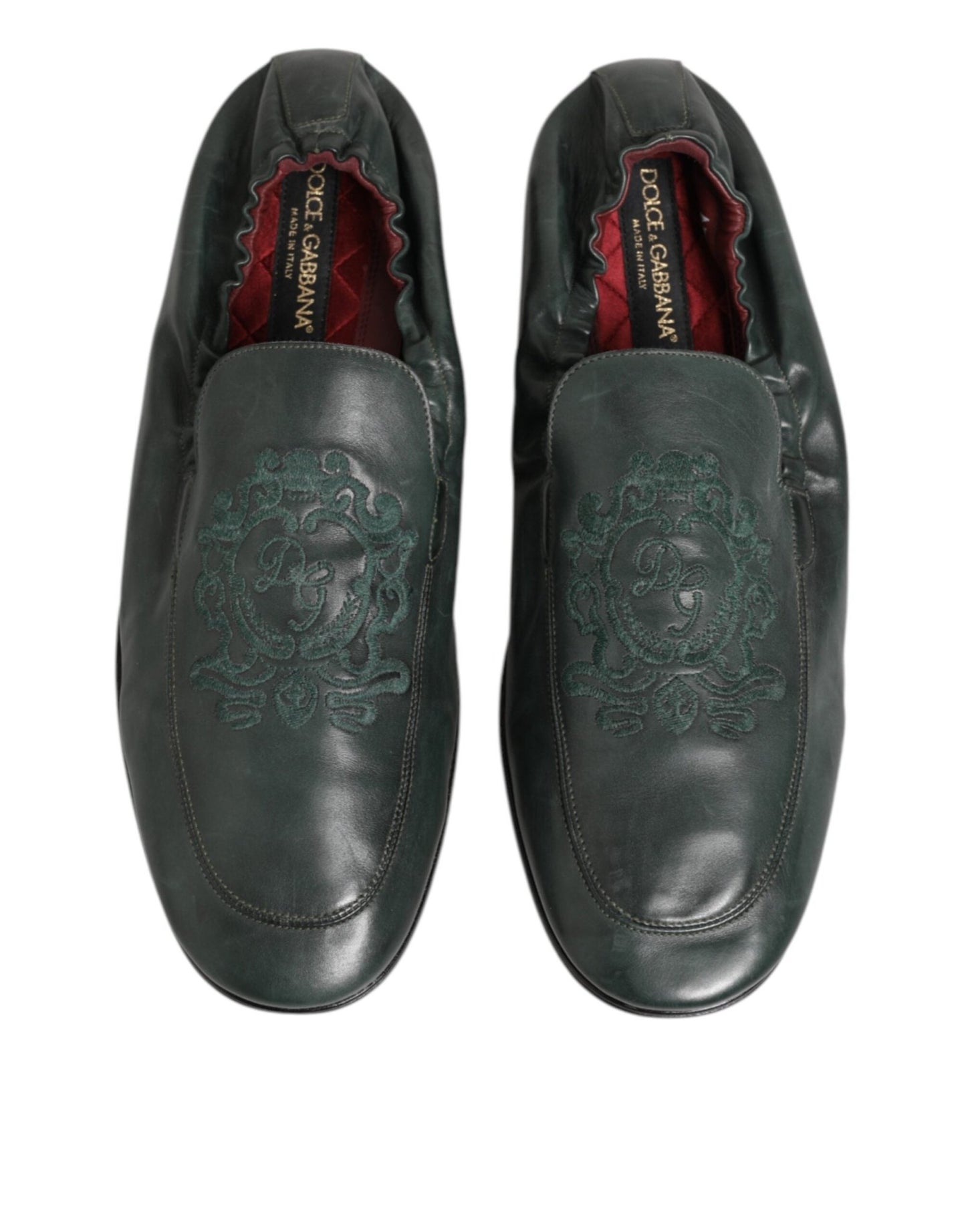 Dolce & Gabbana Green Leather Slip On Men Flat Loafers Shoes – EU44/US11 par Dolce & Gabbana | Disponible sur Sandy Store ByNet