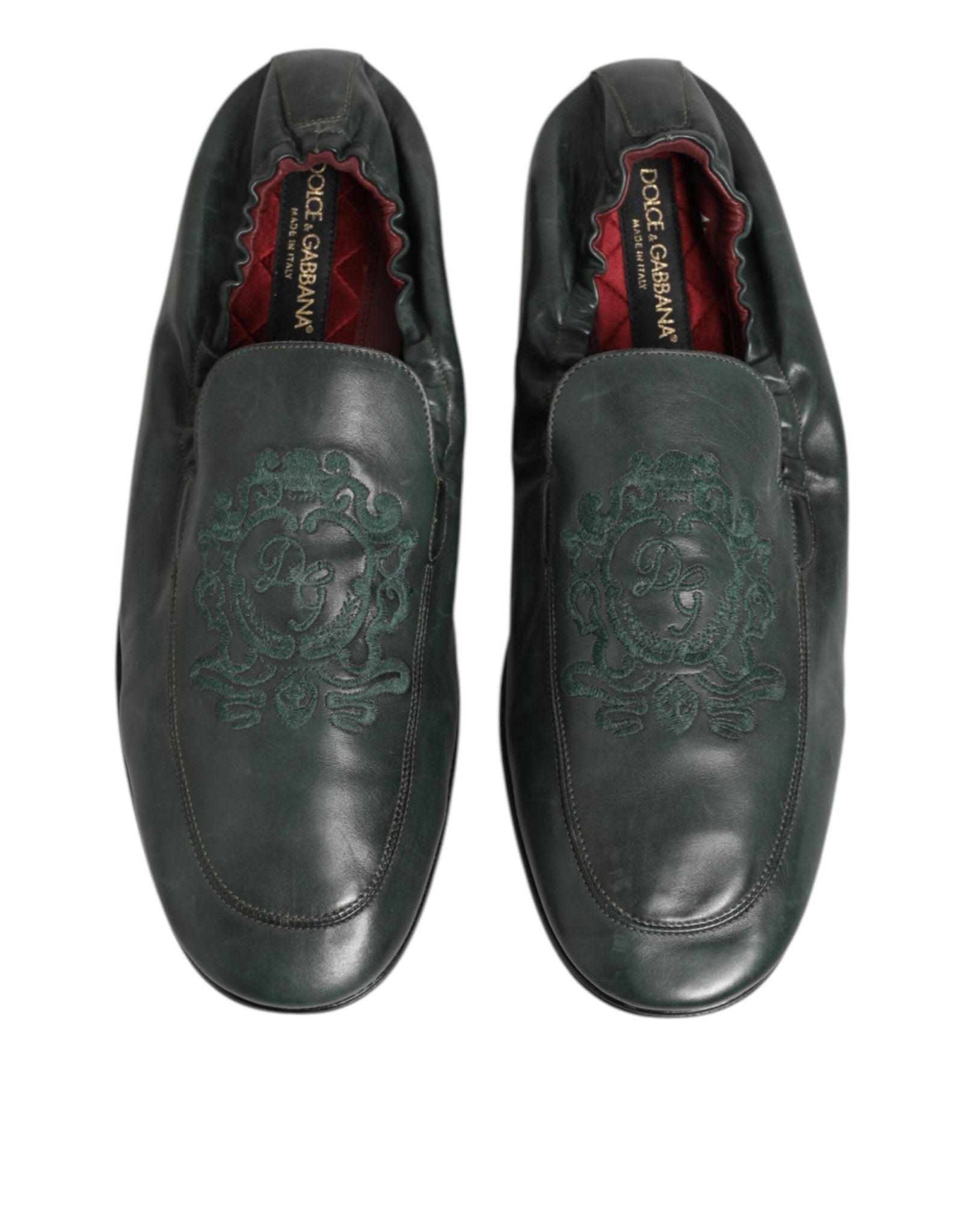Dolce & Gabbana Green Leather Slip On Men Flat Loafers Shoes – EU44/US11 par Dolce & Gabbana | Disponible sur Sandy Store ByNet
