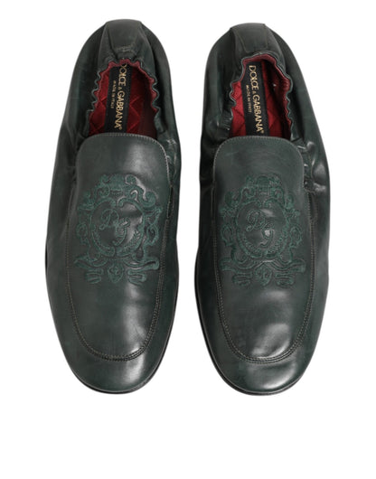 Dolce & Gabbana Green Leather Slip On Men Flat Loafers Shoes – EU44/US11 par Dolce & Gabbana | Disponible sur Sandy Store ByNet