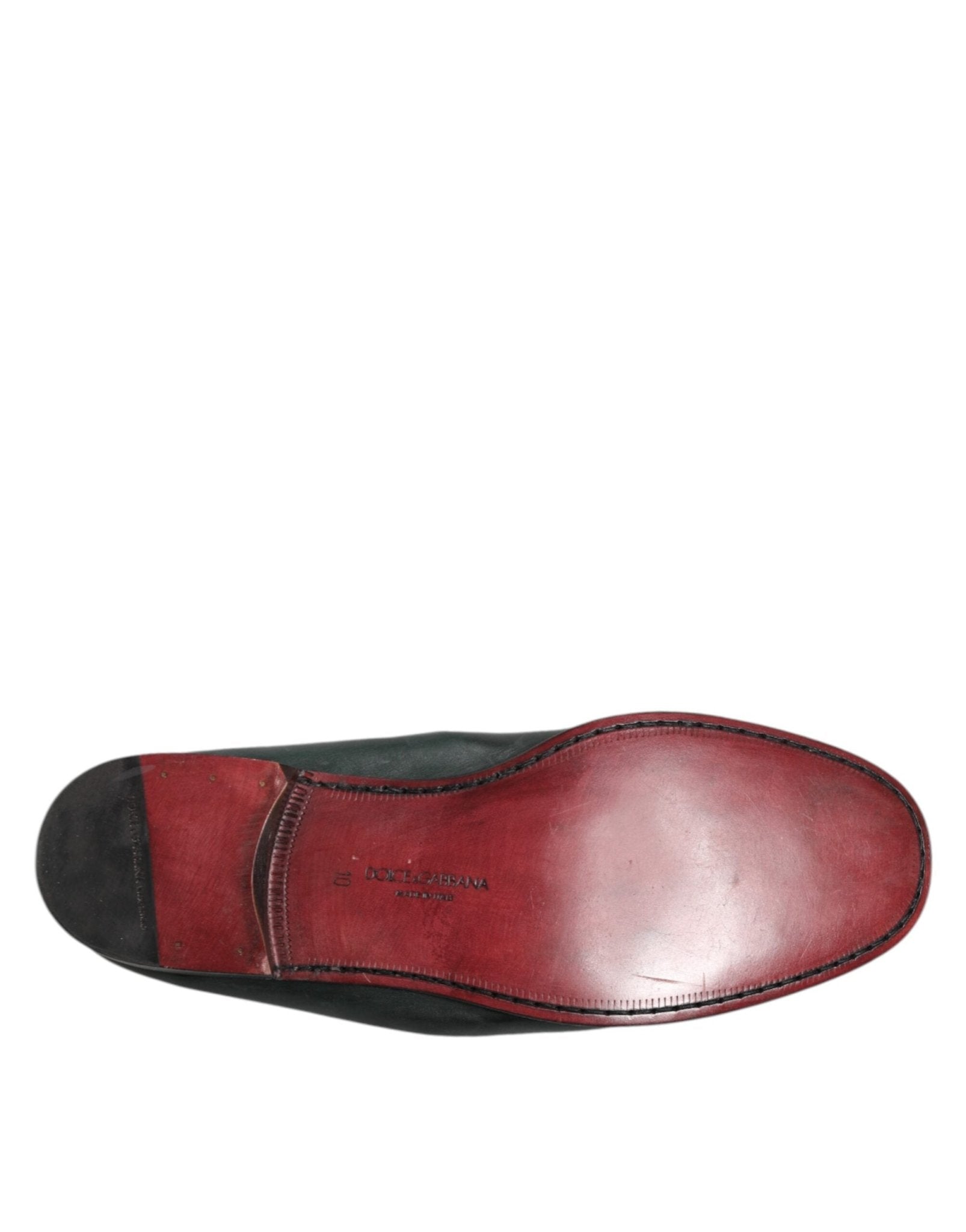 Dolce & Gabbana Green Leather Slip On Men Flat Loafers Shoes – EU44/US11 par Dolce & Gabbana | Disponible sur Sandy Store ByNet