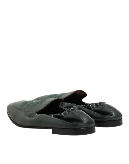 Dolce & Gabbana Green Leather Slip On Men Flat Loafers Shoes – EU44/US11 par Dolce & Gabbana | Disponible sur Sandy Store ByNet
