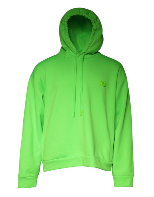 Dolce & Gabbana Green Logo Hooded Pullover Men Sweatshirt Sweater - Sandy Store ByNet