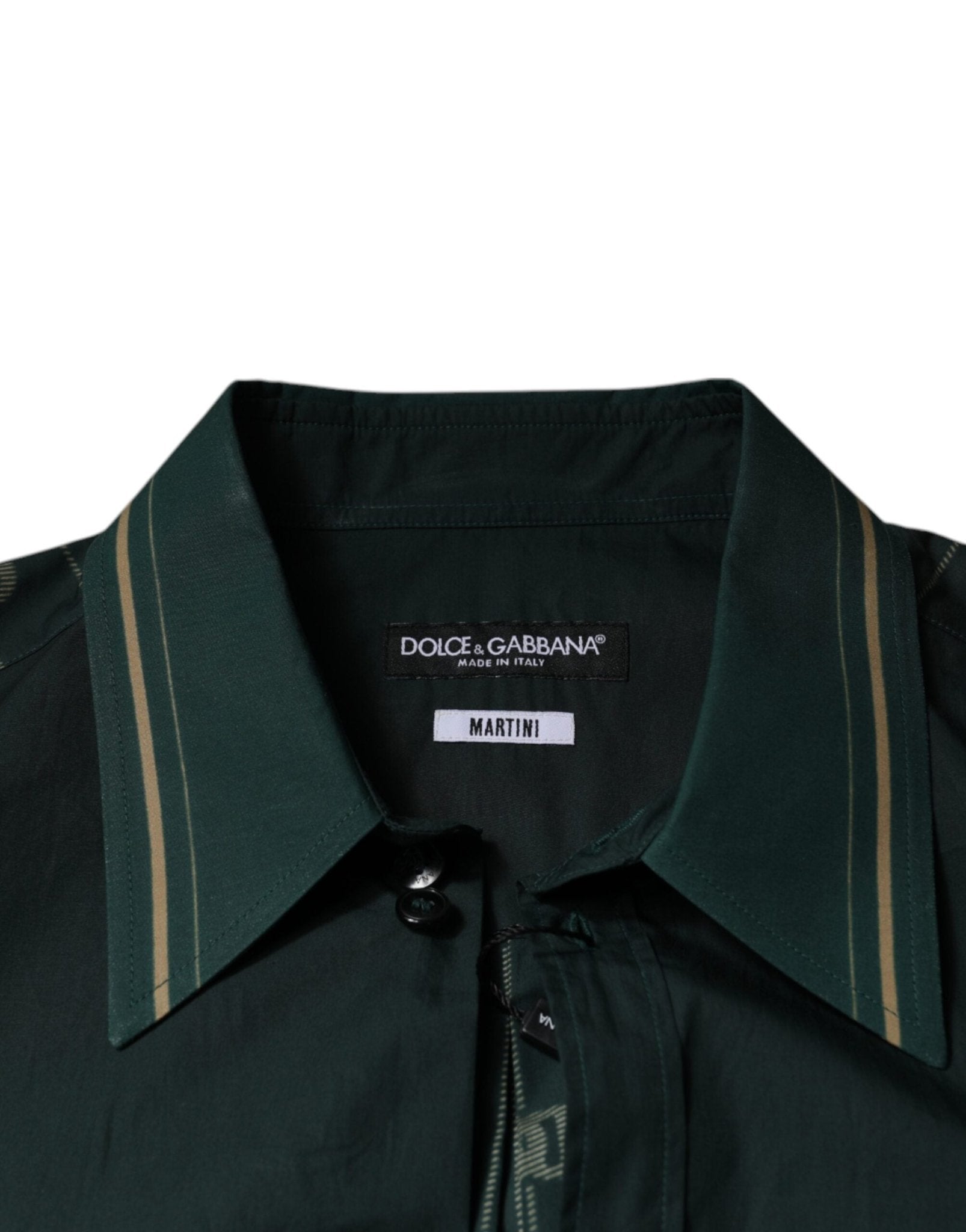 Dolce & Gabbana Green Logo Long Sleeve MARTINI Casual Shirt - Sandy Store ByNet