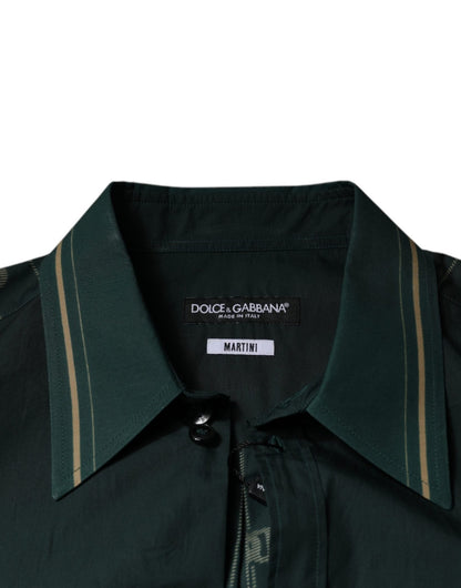 Dolce & Gabbana Green Logo Long Sleeve MARTINI Casual Shirt - Sandy Store ByNet
