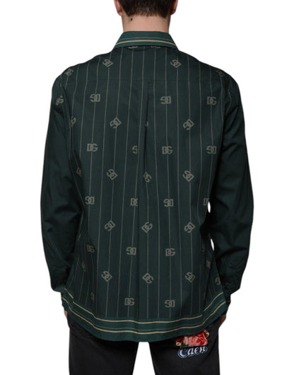 Dolce & Gabbana Green Logo Long Sleeve MARTINI Casual Shirt - Sandy Store ByNet