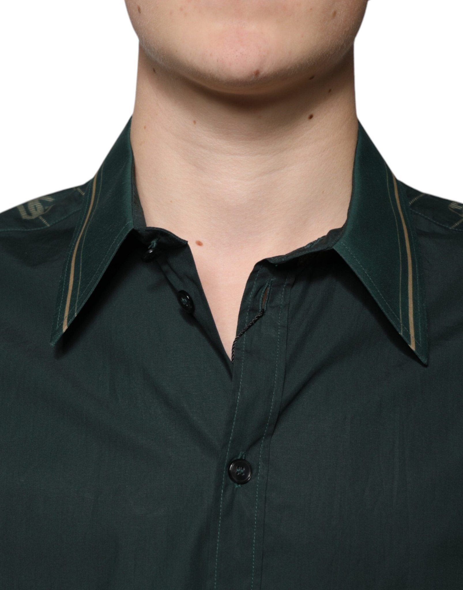 Dolce & Gabbana Green Logo Long Sleeve MARTINI Casual Shirt - Sandy Store ByNet