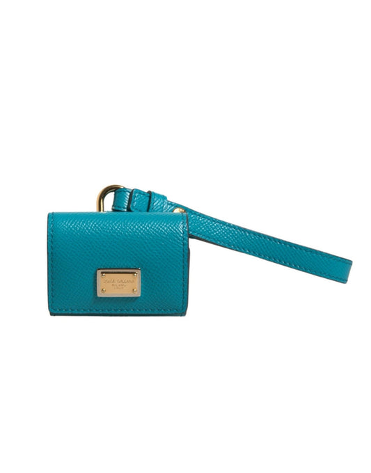 Dolce & Gabbana Green Logo Plaque Leather Gold Metal Strap Airpods Case – par Dolce & Gabbana | Disponible sur Sandy Store ByNet