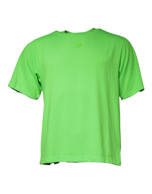 Dolce & Gabbana Green Logo Round Neck Short Sleeves T-shirt – IT48 | M par Dolce & Gabbana | Disponible sur Sandy Store ByNet