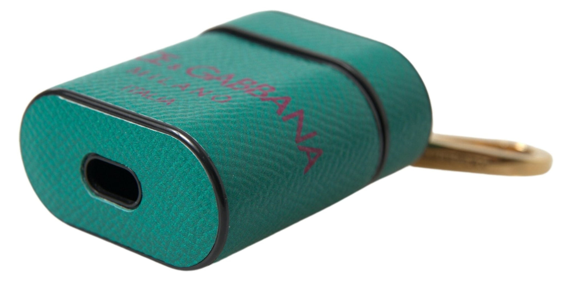 Dolce & Gabbana Green Maroon Calf Leather Logo Print Strap Airpods Case – par Dolce & Gabbana | Disponible sur Sandy Store ByNet