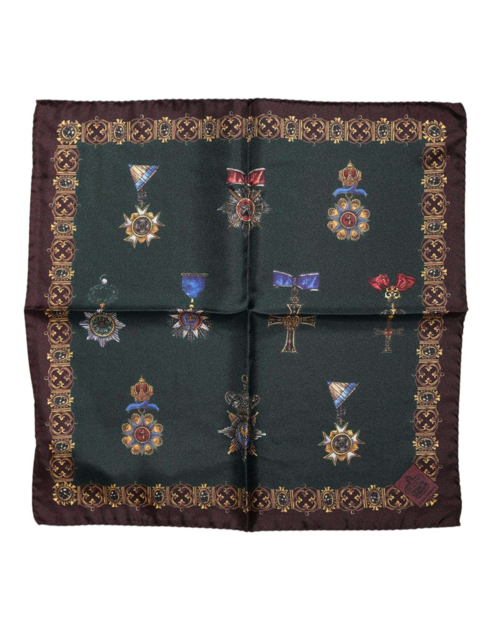 Dolce & Gabbana Green Medals Silk Square Foulard Scarf – par Dolce & Gabbana | Disponible sur Sandy Store ByNet