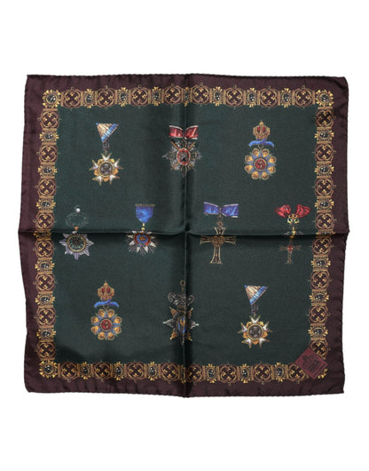 Dolce & Gabbana Green Medals Silk Square Foulard Scarf – par Dolce & Gabbana | Disponible sur Sandy Store ByNet