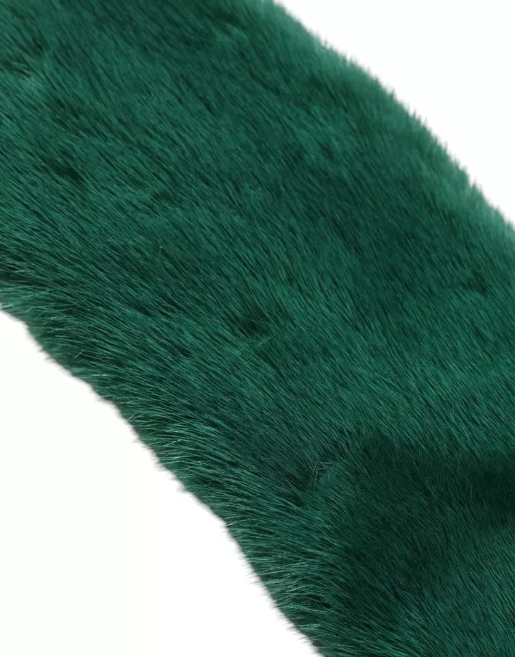 Dolce & Gabbana Green Mink Fur Collar Women Neck Wrap Scarf - Sandy Store ByNet