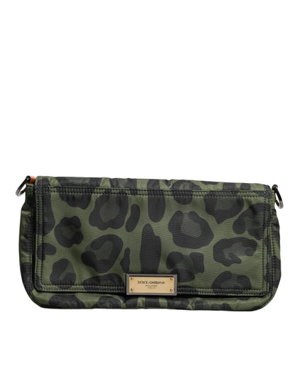Dolce & Gabbana Green Nylon Leopard Print Shell Messenger Crossbody Bag – par Dolce & Gabbana | Disponible sur Sandy Store ByNet