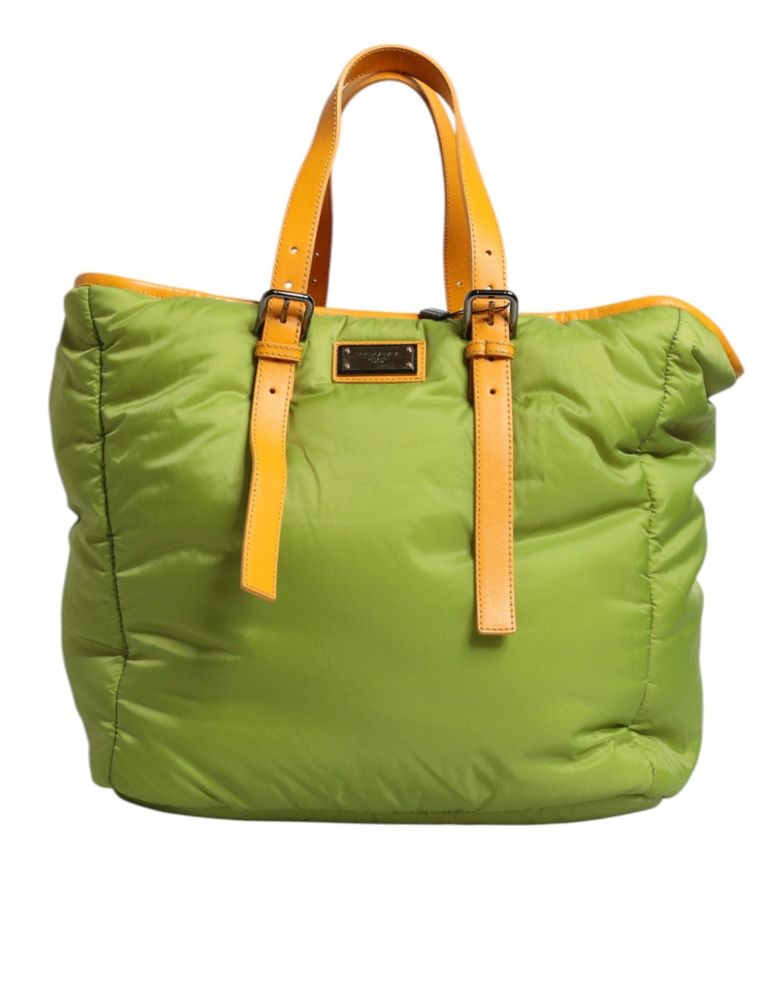 Dolce & Gabbana Green Nylon Padded Logo Plaque Tote Crossbody Bag - Sandy Store ByNet