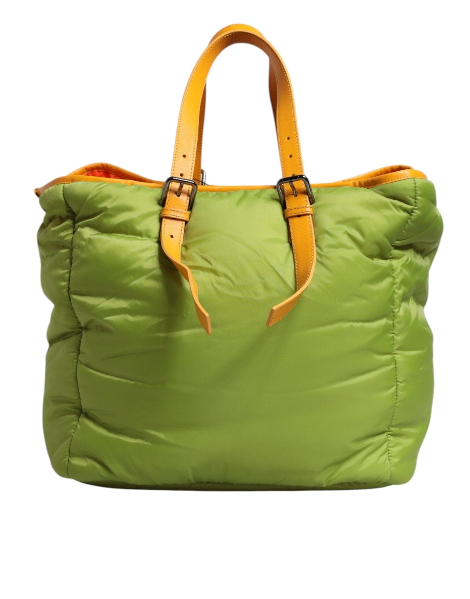 Dolce & Gabbana Green Nylon Padded Logo Plaque Tote Crossbody Bag - Sandy Store ByNet