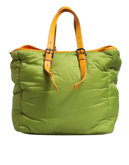 Dolce & Gabbana Green Nylon Padded Logo Plaque Tote Crossbody Bag - Sandy Store ByNet