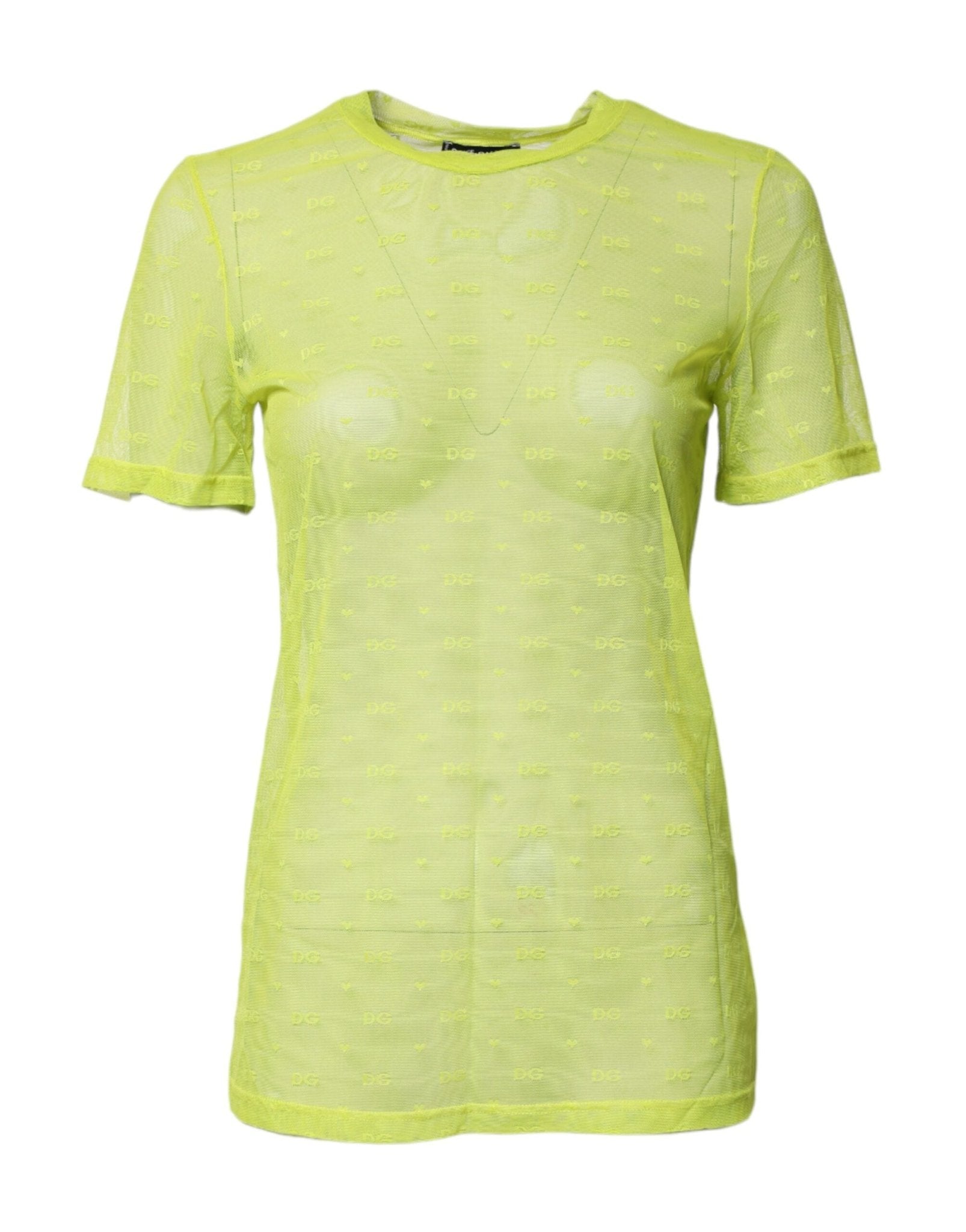 Dolce & Gabbana Green Nylon See Through Women Short Sleeves Top – IT2 | S par Dolce & Gabbana | Disponible sur Sandy Store ByNet