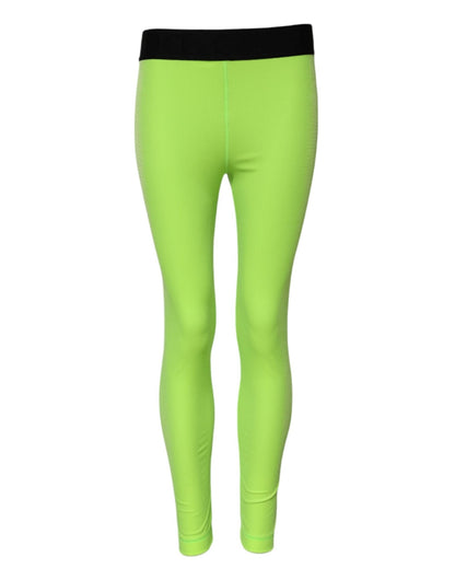 Dolce & Gabbana Green Nylon Slim Fit Leggings Pants – IT40|S par Dolce & Gabbana | Disponible sur Sandy Store ByNet