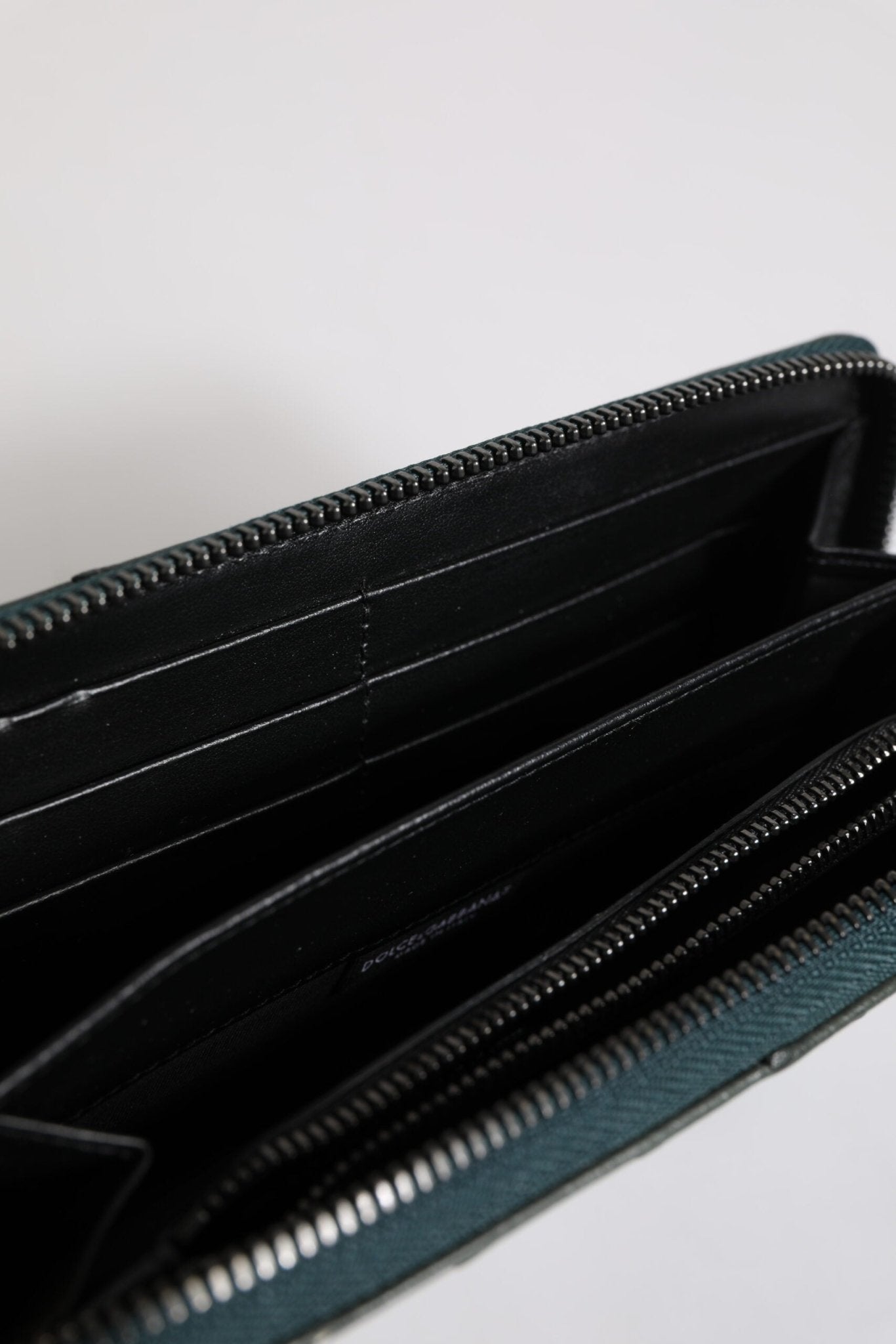 Dolce & Gabbana Green Ostrich Logo Plaque Zip Around Continental Wallet - Sandy Store ByNet