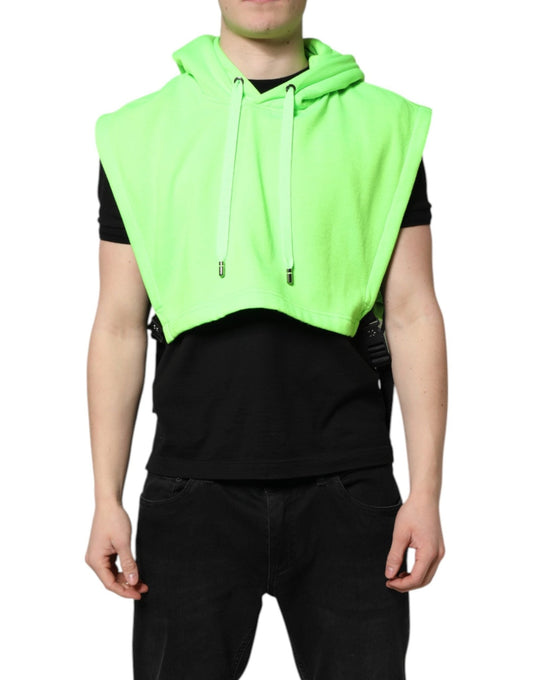 Dolce & Gabbana Green Polyester Hooded Sportswear Vest Sweater – par Dolce & Gabbana | Disponible sur Sandy Store ByNet
