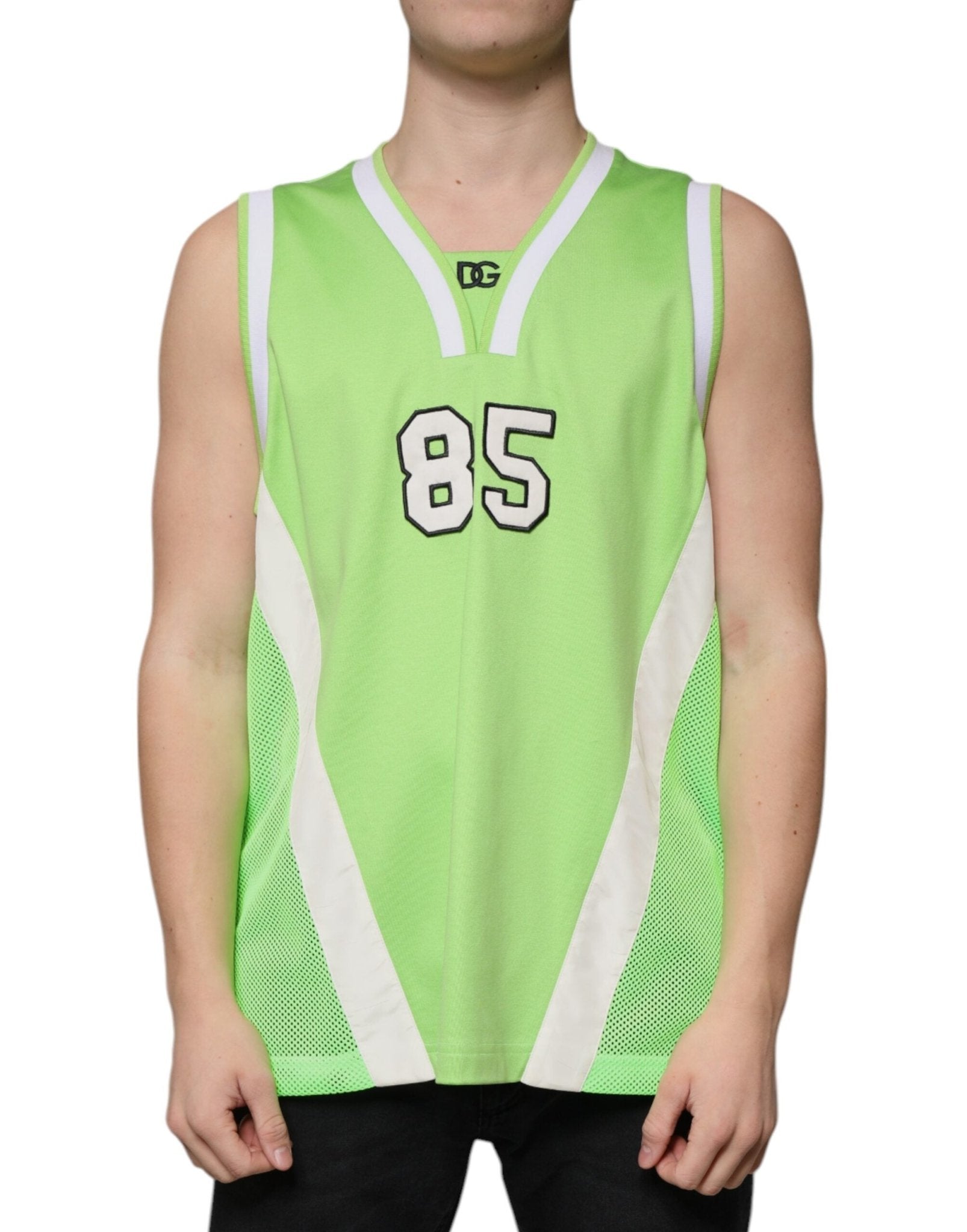 Dolce & Gabbana Green Polyester Jersey Sleeveless T-shirt – IT48 | M par Dolce & Gabbana | Disponible sur Sandy Store ByNet