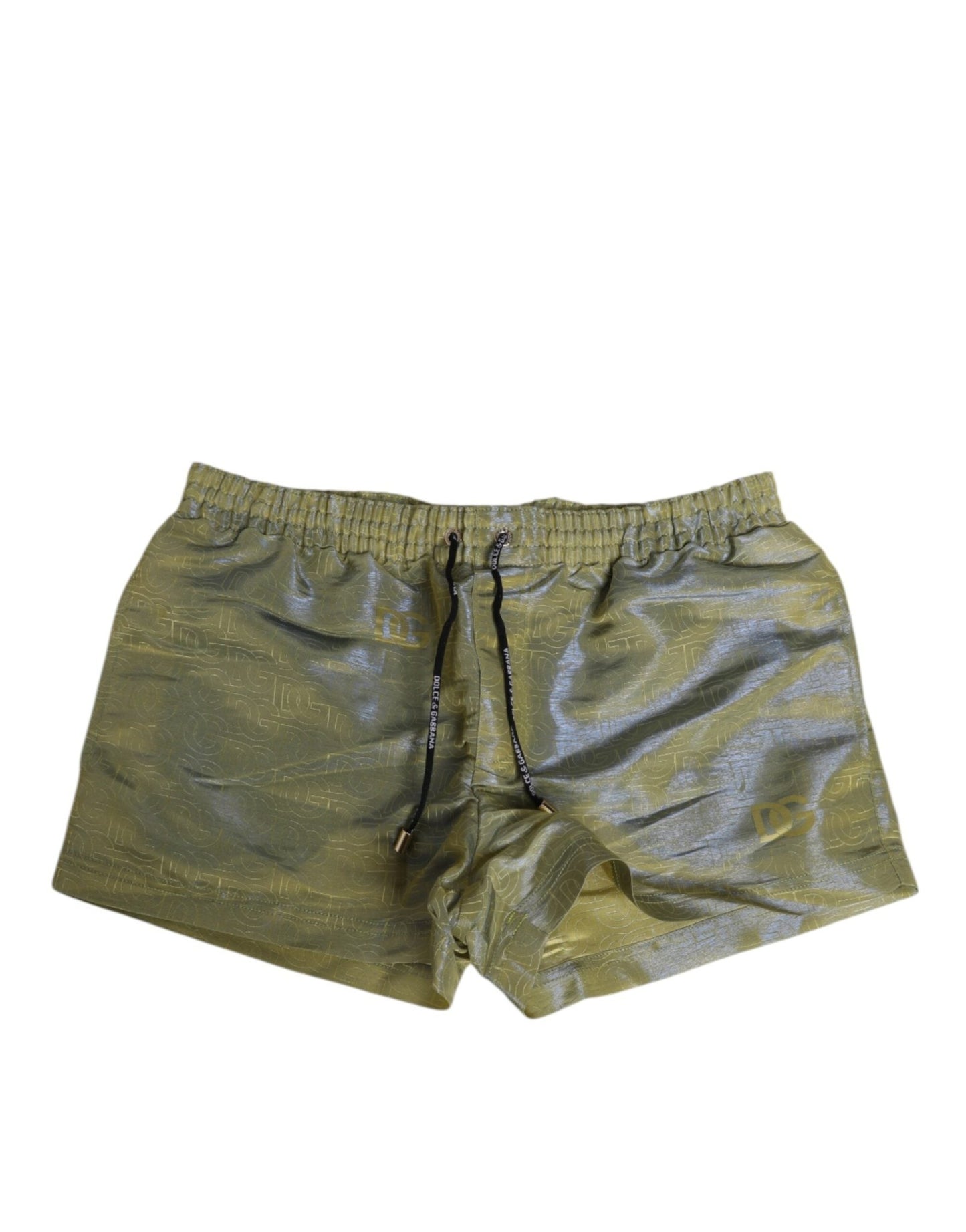 Dolce & Gabbana Green Polyester Metallic Logo Print Men Swimwear – IT4 | S par Dolce & Gabbana | Disponible sur Sandy Store ByNet