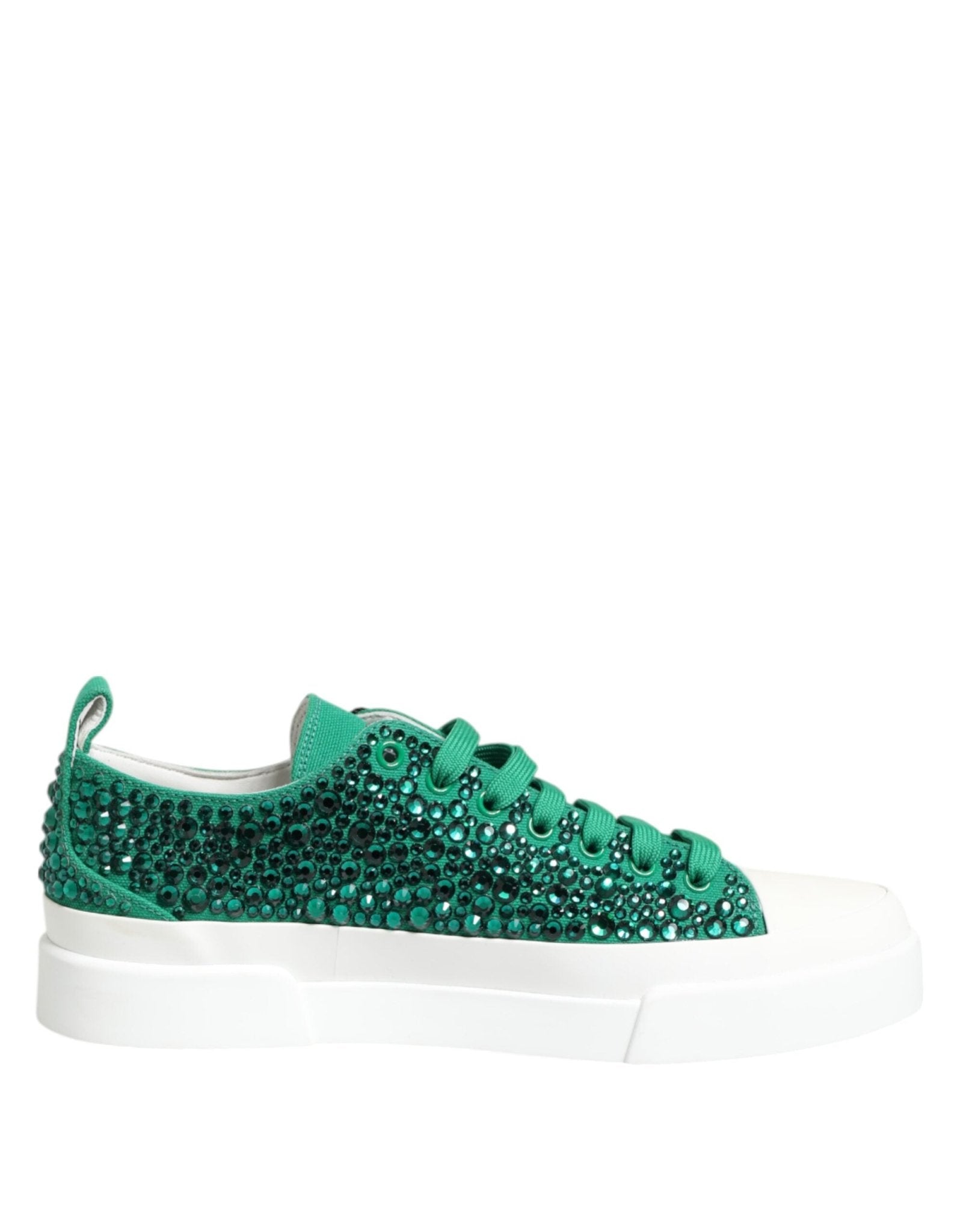 Dolce & Gabbana Green Portofino Crystal DG Logo Sneakers Shoes – EU41/US10.5 par Dolce & Gabbana | Disponible sur Sandy Store ByNet