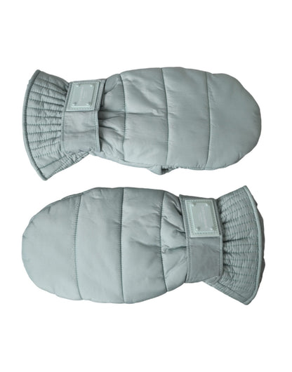 Dolce & Gabbana Green Quilted Nylon Wrist Length Mitten Gloves - Sandy Store ByNet