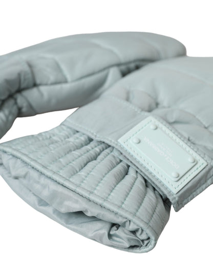Dolce & Gabbana Green Quilted Nylon Wrist Length Mitten Gloves - Sandy Store ByNet