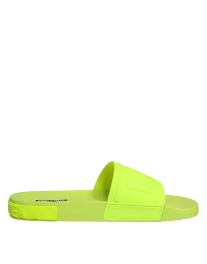 Dolce & Gabbana Green Rubber Slides Sandals Beachwear Shoes – EU44/US11 par Dolce & Gabbana | Disponible sur Sandy Store ByNet