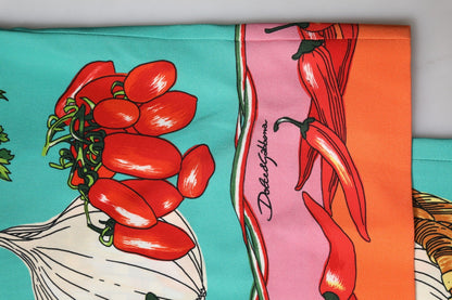 Dolce & Gabbana Green Silk Printed Straight Pants - Sandy Store ByNet
