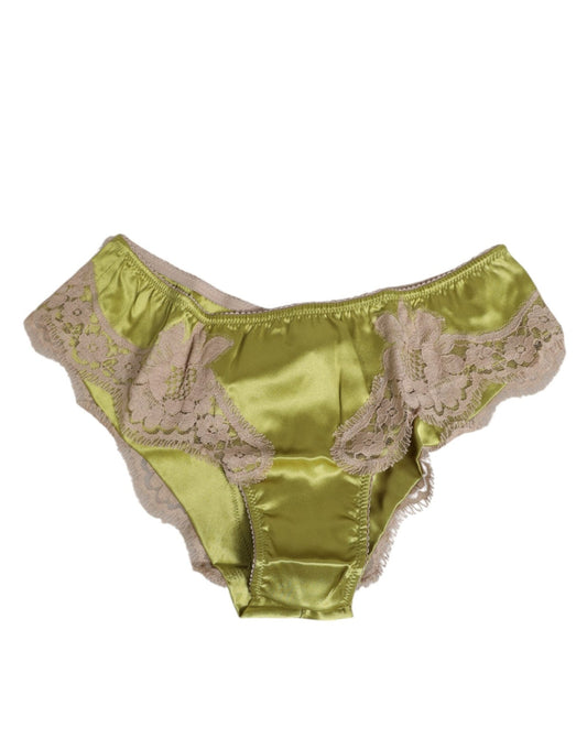 Dolce & Gabbana Green Silk Satin Lace Trim New Slip Underwear – IT1 | XS par Dolce & Gabbana | Disponible sur Sandy Store ByNet
