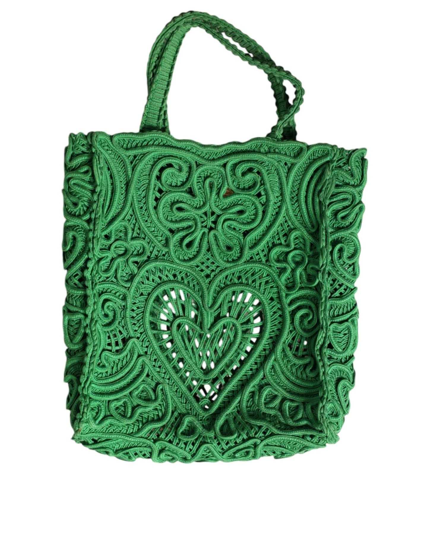 Dolce & Gabbana Green Small Cordonetto Lace Beatrice Tote Bag - Sandy Store ByNet