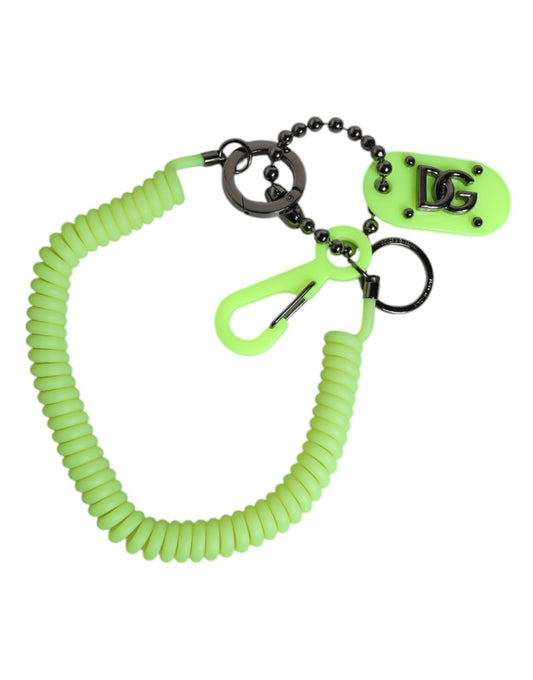 Dolce & Gabbana Green Springy Key Holder DG Logo Men's Keychain Keyring – par Dolce & Gabbana | Disponible sur Sandy Store ByNet