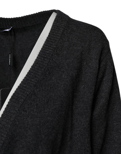 Dolce & Gabbana Grey Cashmere Deep V - neck Pullover Sweater - Sandy Store ByNet