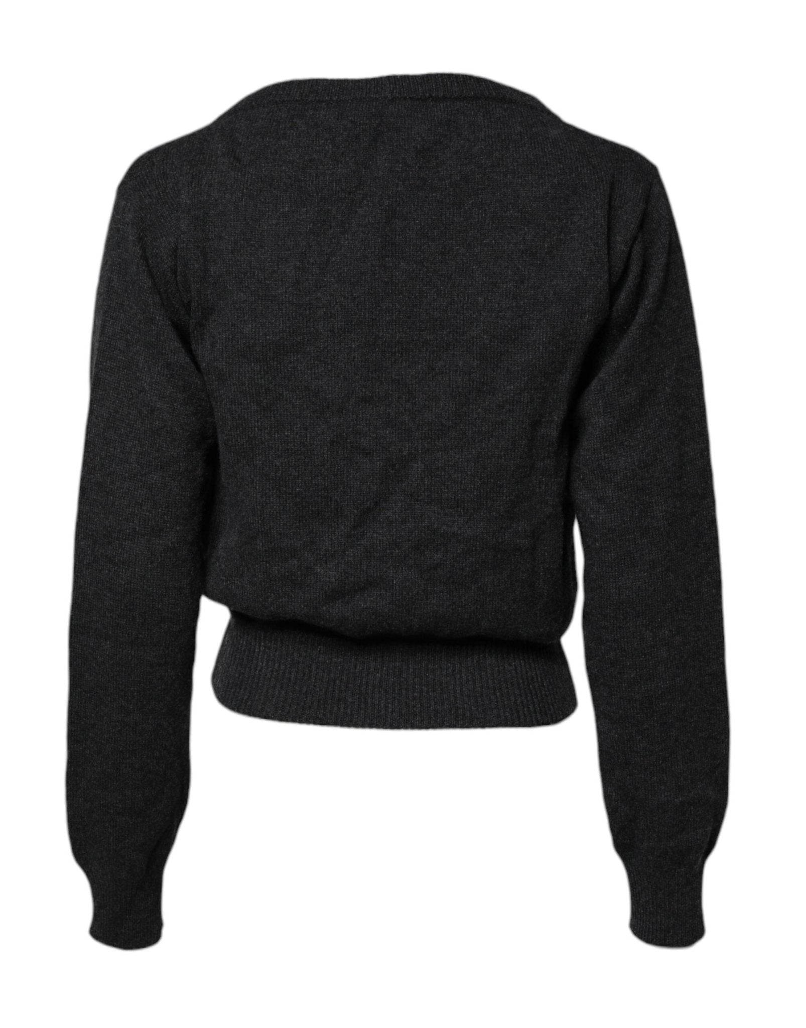 Dolce & Gabbana Grey Cashmere Deep V - neck Pullover Sweater - Sandy Store ByNet