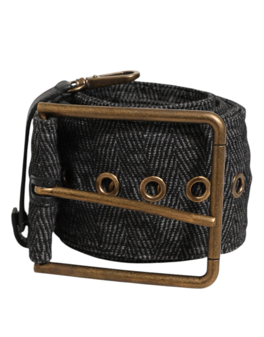 Dolce & Gabbana Grey Fabric Logo Plate Metal Brass Buckle Belt – 90 cm / 36 Inches par Dolce & Gabbana | Disponible sur Sandy Store ByNet