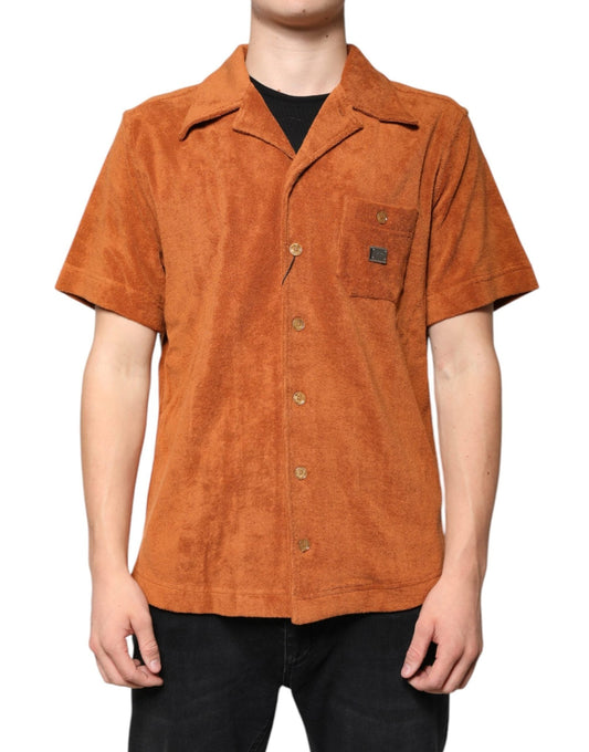 Dolce & Gabbana Hazel Cotton Velvet Button Down Collared Shirt - Sandy Store ByNet
