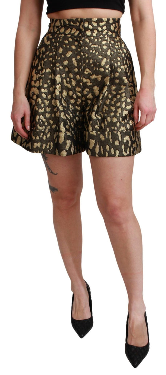 Dolce & Gabbana High Waist Black & Gold Luxe Shorts - Sandy Store ByNet