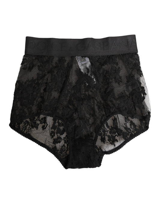 Dolce & Gabbana High Waist Briefs Black Floral Lace Underwear – IT2 | S par Dolce & Gabbana | Disponible sur Sandy Store ByNet