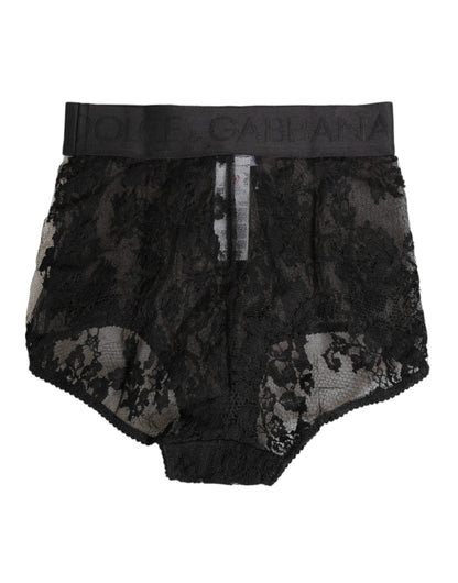 Dolce & Gabbana High Waist Briefs Black Floral Lace Underwear – IT2 | S par Dolce & Gabbana | Disponible sur Sandy Store ByNet