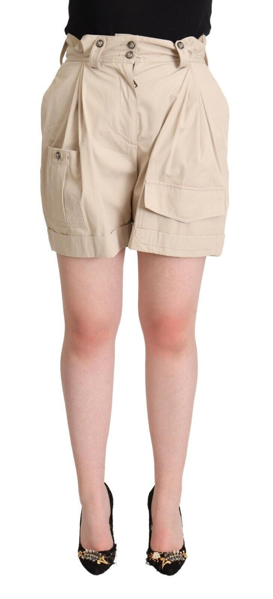 Dolce & Gabbana High - Waisted Beige Cargo Shorts - Sandy Store ByNet