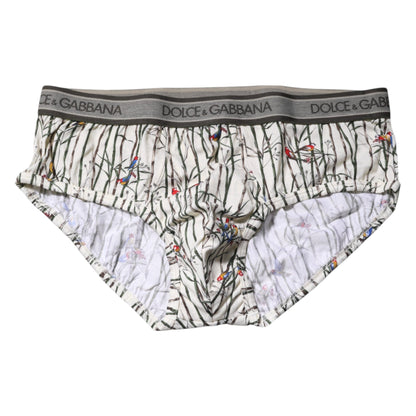 Dolce & Gabbana Ivory Bird Print Cotton Regular Brief Underwear – IT6| L par Dolce & Gabbana | Disponible sur Sandy Store ByNet
