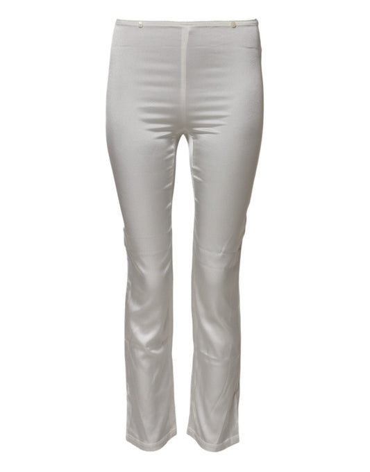 Dolce & Gabbana Ivory Silk Tapered High Waist Pants – IT36|XXS par Dolce & Gabbana | Disponible sur Sandy Store ByNet