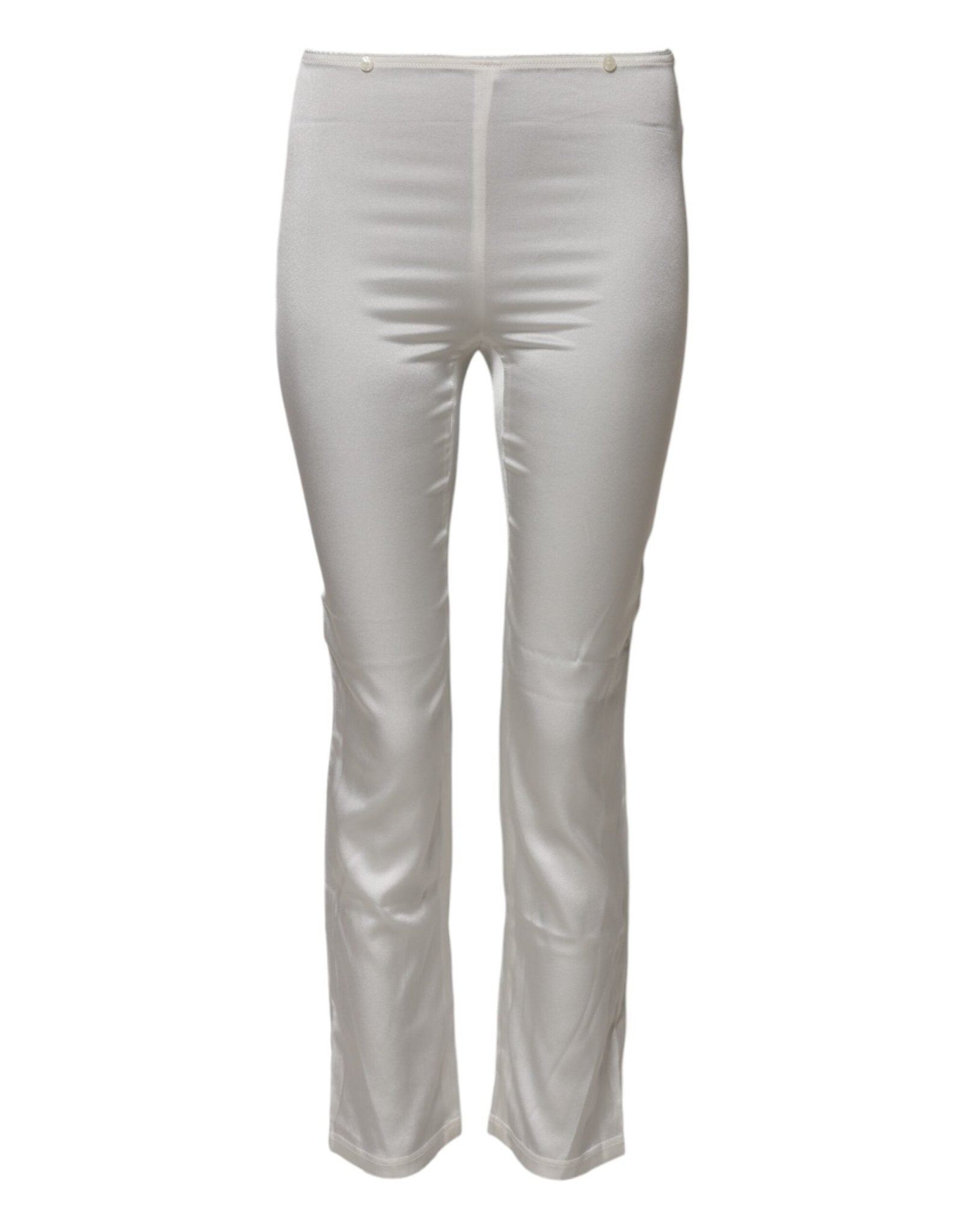 Dolce & Gabbana Ivory Silk Tapered High Waist Pants – IT40|S par Dolce & Gabbana | Disponible sur Sandy Store ByNet