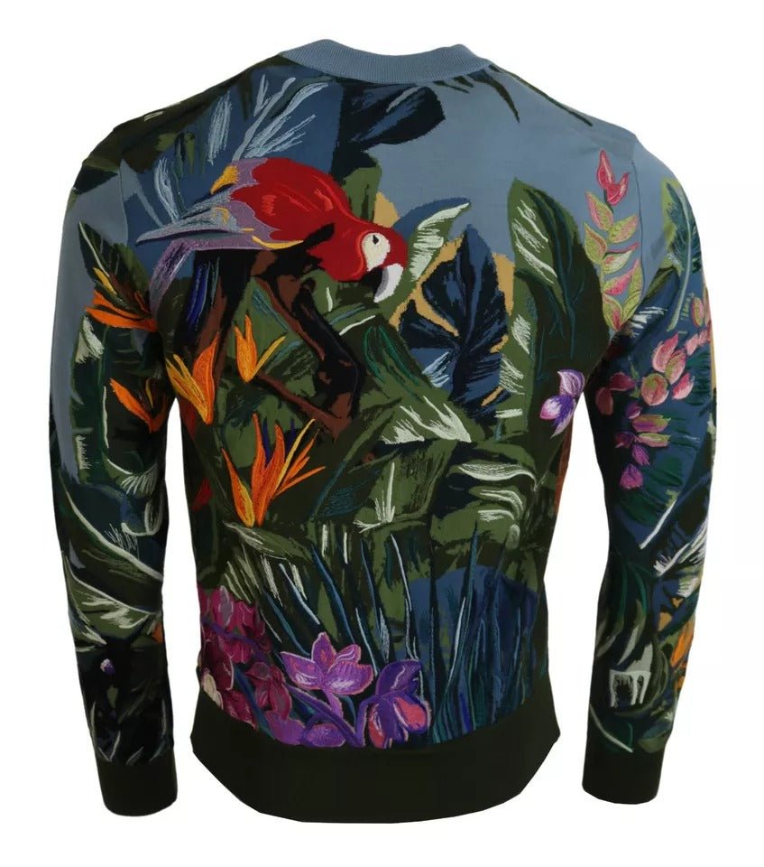 Dolce & Gabbana Jungle Wool Silk Pullover Logo Sweater - Sandy Store ByNet